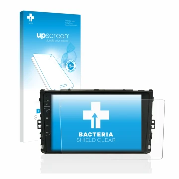 Vorderseite einer Produktverpackung mit dem Markenlogo upscreen. Daneben ist das Gerät Dynavin D8-DF63 10.1