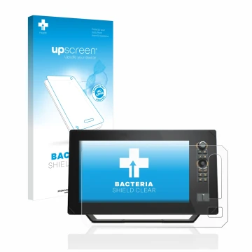 Vorderseite einer Produktverpackung mit dem Markenlogo upscreen. Daneben ist das Gerät Humminbird Apex 13 MEGA SI+ mit dem zug