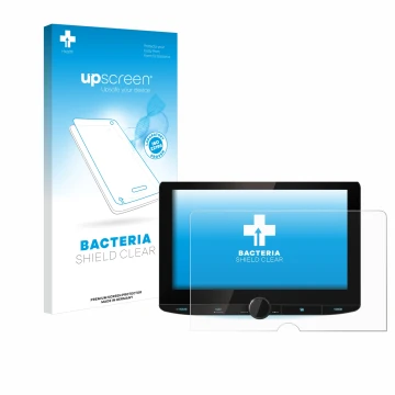 Vorderseite einer Produktverpackung mit dem Markenlogo upscreen. Daneben ist das Gerät Kenwood DNR992RVS mit dem zugehörigen D