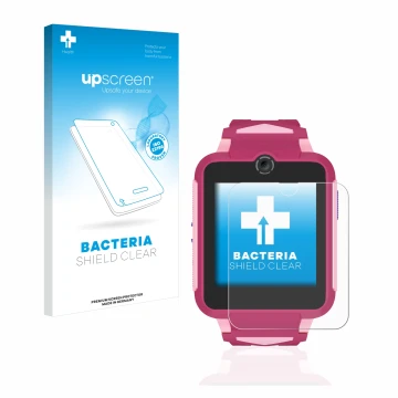 Vorderseite einer Produktverpackung mit dem Markenlogo upscreen. Daneben ist das Gerät TCL Movetime Family Watch MT42X mit dem