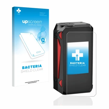 Vorderseite einer Produktverpackung mit dem Markenlogo upscreen. Daneben ist das Gerät Smok G-Priv 4 mit dem zugehörigen Displ