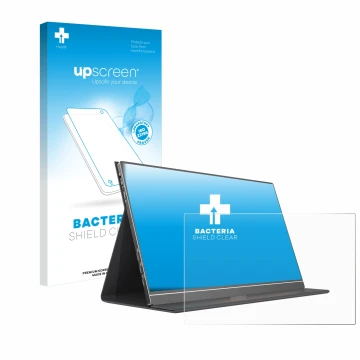 Vorderseite einer Produktverpackung mit dem Markenlogo upscreen. Daneben ist das Gerät Arzopa S1 Table 15.6