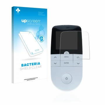 Vorderseite einer Produktverpackung mit dem Markenlogo upscreen. Daneben ist das Gerät Beurer EM 49 Digital TENS/EMS mit dem z