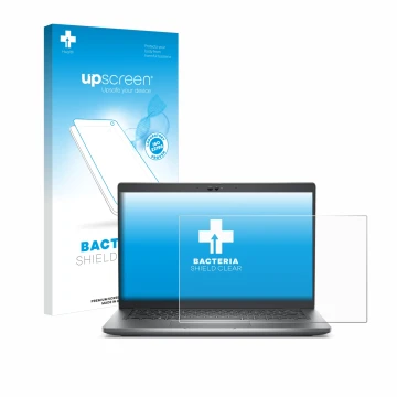 Vorderseite einer Produktverpackung mit dem Markenlogo upscreen. Daneben ist das Gerät Dell Latitude 5430 Non-Touch mit dem zu