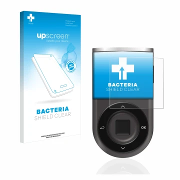 Vorderseite einer Produktverpackung mit dem Markenlogo upscreen. Daneben ist das Gerät D’CENT Biometric Wallet mit dem zugehör