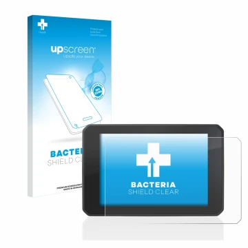 Vorderseite einer Produktverpackung mit dem Markenlogo upscreen. Daneben ist das Gerät FIT-EBIKE Display Comfort mit dem zugeh