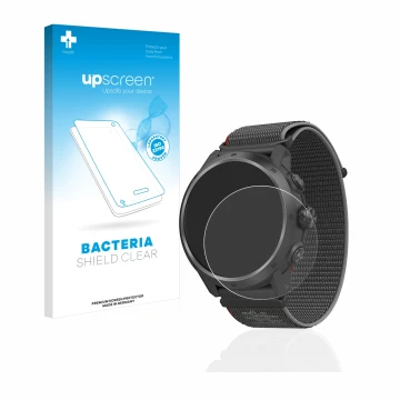 Vorderseite einer Produktverpackung mit dem Markenlogo upscreen. Daneben ist das Gerät Coros Apex 2 Pro mit dem zugehörigen Di