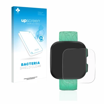 Vorderseite einer Produktverpackung mit dem Markenlogo upscreen. Daneben ist das Gerät Garmin Bounce mit dem zugehörigen Displ