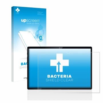 Vorderseite einer Produktverpackung mit dem Markenlogo upscreen. Daneben ist das Gerät Mediacom SmartPad Azimut 3 Lite 4G mit 