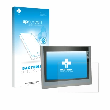 Vorderseite einer Produktverpackung mit dem Markenlogo upscreen. Daneben ist das Gerät Siemens Simatic TP1200 Comfort 12