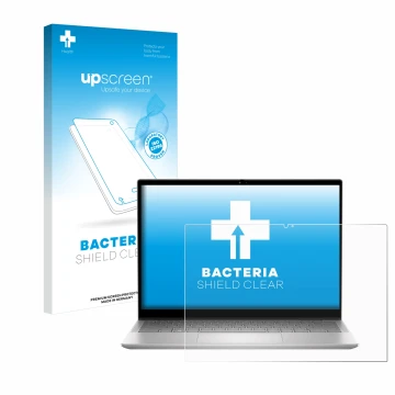 Vorderseite einer Produktverpackung mit dem Markenlogo upscreen. Daneben ist das Gerät Dell Inspiron 14 7430 2-in-1 mit dem zu