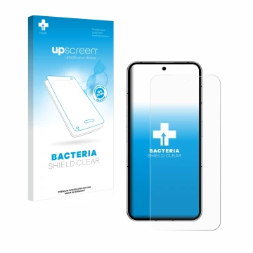 Vorderseite einer Produktverpackung mit dem Markenlogo upscreen. Daneben ist das Gerät Nothing Phone (2) mit dem zugehörigen D