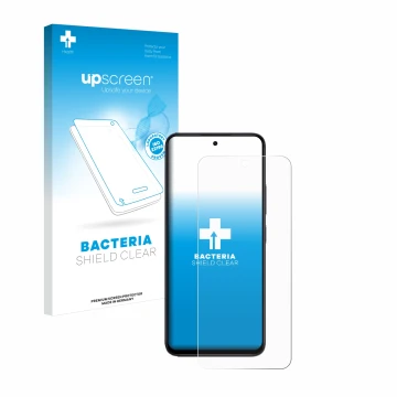 Vorderseite einer Produktverpackung mit dem Markenlogo upscreen. Daneben ist das Gerät Xiaomi Redmi 12 mit dem zugehörigen Dis