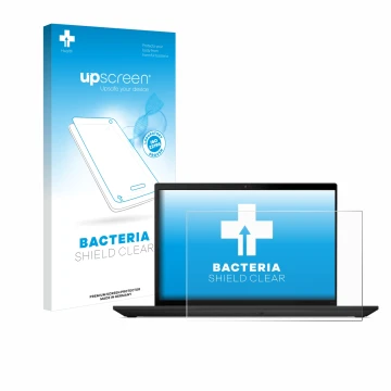 Vorderseite einer Produktverpackung mit dem Markenlogo upscreen. Daneben ist das Gerät Lenovo ThinkPad T16 Gen 2 mit dem zugeh