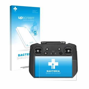 Vorderseite einer Produktverpackung mit dem Markenlogo upscreen. Daneben ist das Gerät DJI Mavic 3 RC Pro mit dem zugehörigen 
