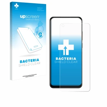 Vorderseite einer Produktverpackung mit dem Markenlogo upscreen. Daneben ist das Gerät Oppo A78 4G mit dem zugehörigen Display