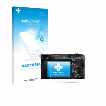 Vorderseite einer Produktverpackung mit dem Markenlogo upscreen. Daneben ist das Gerät Sony Alpha 6700 mit dem zugehörigen Dis