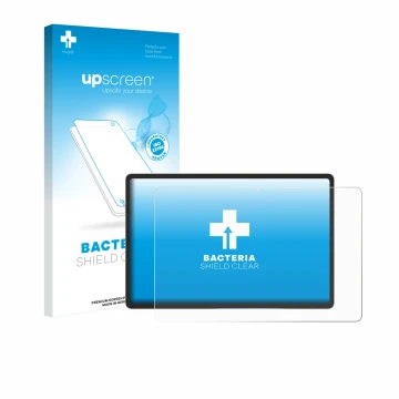 Vorderseite einer Produktverpackung mit dem Markenlogo upscreen. Daneben ist das Gerät Samsung Galaxy Tab S9 Plus WiFi mit dem