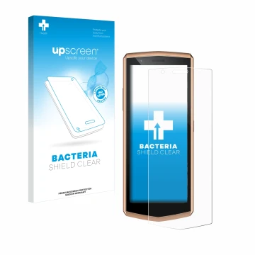 Vorderseite einer Produktverpackung mit dem Markenlogo upscreen. Daneben ist das Gerät Cubot Pocket 3 mit dem zugehörigen Disp