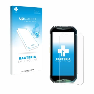 Vorderseite einer Produktverpackung mit dem Markenlogo upscreen. Daneben ist das Gerät Ulefone Armor 20WT mit dem zugehörigen 