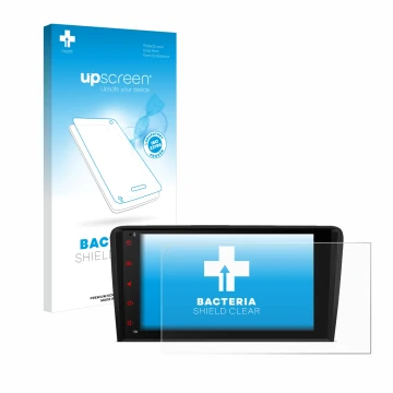 Vorderseite einer Produktverpackung mit dem Markenlogo upscreen. Daneben ist das Gerät Xtrons PSA80A3AL mit dem zugehörigen Di