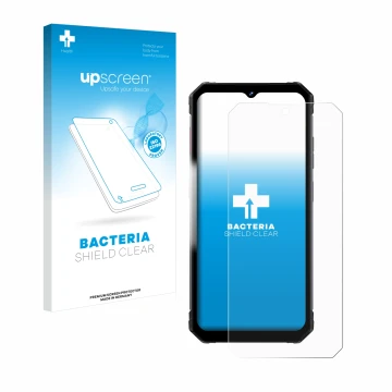 Vorderseite einer Produktverpackung mit dem Markenlogo upscreen. Daneben ist das Gerät Fossibot F102 mit dem zugehörigen Displ