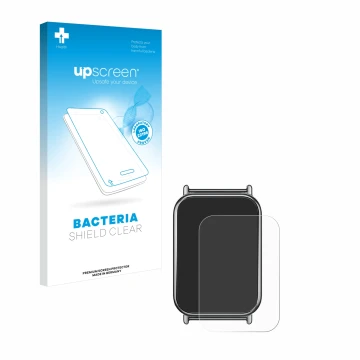 Vorderseite einer Produktverpackung mit dem Markenlogo upscreen. Daneben ist das Gerät Xiaomi Mi Band 8 Pro mit dem zugehörige