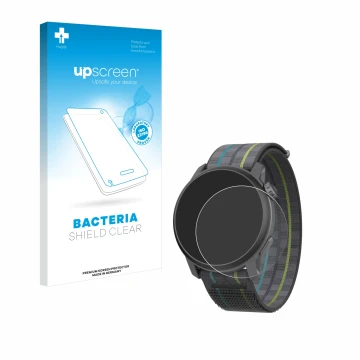 Vorderseite einer Produktverpackung mit dem Markenlogo upscreen. Daneben ist das Gerät Coros Pace 3 mit dem zugehörigen Displa