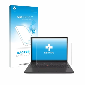 Vorderseite einer Produktverpackung mit dem Markenlogo upscreen. Daneben ist das Gerät Lenovo ThinkPad P14s Gen 4 mit dem zuge