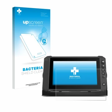 Vorderseite einer Produktverpackung mit dem Markenlogo upscreen. Daneben ist das Gerät Lowrance Elite FS 9 mit dem zugehörigen