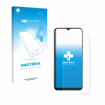 Vorderseite einer Produktverpackung mit dem Markenlogo upscreen. Daneben ist das Gerät Oukitel C36 (2023) mit dem zugehörigen 