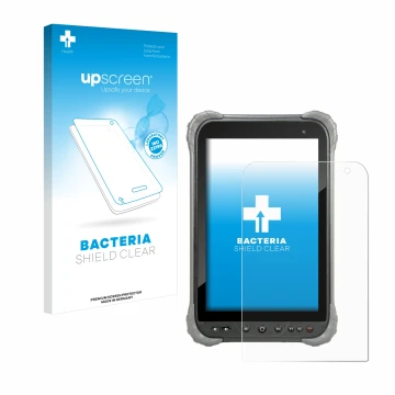 Vorderseite einer Produktverpackung mit dem Markenlogo upscreen. Daneben ist das Gerät Juniper Systems Cedar CT8X2 mit dem zug