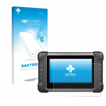 Vorderseite einer Produktverpackung mit dem Markenlogo upscreen. Daneben ist das Gerät Autel MaxiCheck MX808s mit dem zugehöri