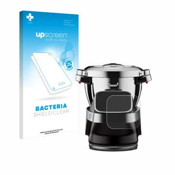 Vorderseite einer Produktverpackung mit dem Markenlogo upscreen. Daneben ist das Gerät WMF Avantgarde mit dem zugehörigen Disp