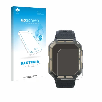 Vorderseite einer Produktverpackung mit dem Markenlogo upscreen. Daneben ist das Gerät Blackview C20Pro 1.83