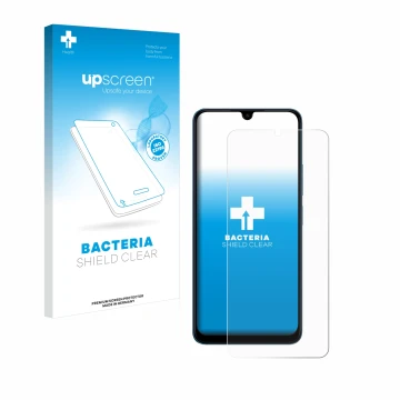 Vorderseite einer Produktverpackung mit dem Markenlogo upscreen. Daneben ist das Gerät Xiaomi Redmi 13C 5G mit dem zugehörigen