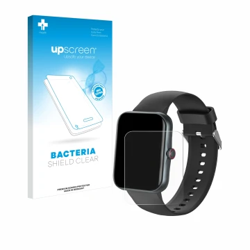 Vorderseite einer Produktverpackung mit dem Markenlogo upscreen. Daneben ist das Gerät Pthtechus S80K mit dem zugehörigen Disp