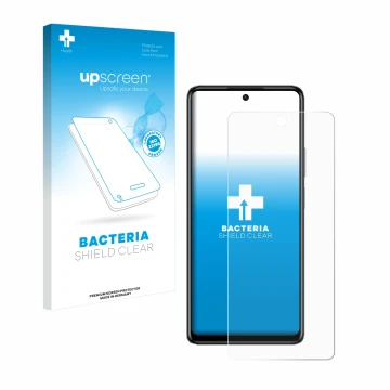 Vorderseite einer Produktverpackung mit dem Markenlogo upscreen. Daneben ist das Gerät Infinix Hot 40 Pro mit dem zugehörigen 