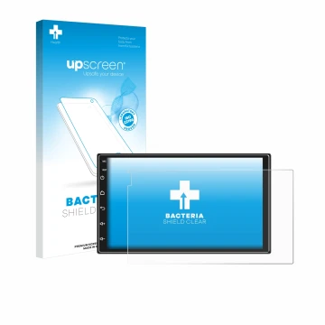 Vorderseite einer Produktverpackung mit dem Markenlogo upscreen. Daneben ist das Gerät Ankeway Car Radio 7
