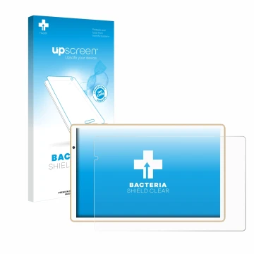 Vorderseite einer Produktverpackung mit dem Markenlogo upscreen. Daneben ist das Gerät Facetel Q3 mit dem zugehörigen Displays