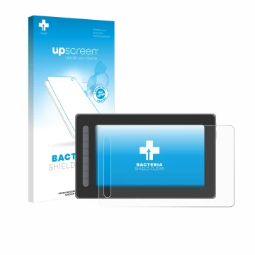 Vorderseite einer Produktverpackung mit dem Markenlogo upscreen. Daneben ist das Gerät XP-Pen Artist 12 (2. Gen.) mit dem zuge