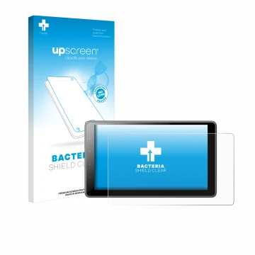 Vorderseite einer Produktverpackung mit dem Markenlogo upscreen. Daneben ist das Gerät Pioneer SPH-EVO950DAB mit dem zugehörig