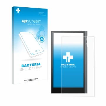 Vorderseite einer Produktverpackung mit dem Markenlogo upscreen. Daneben ist das Gerät Astell&Kern Kann Ultra mit dem zugehöri