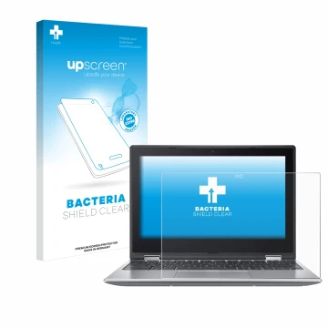 Vorderseite einer Produktverpackung mit dem Markenlogo upscreen. Daneben ist das Gerät Acer Chromebook Spin 511 R756TN-TCO mit