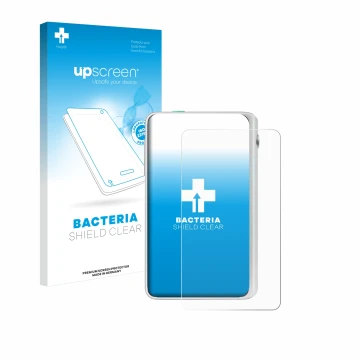 Vorderseite einer Produktverpackung mit dem Markenlogo upscreen. Daneben ist das Gerät Timekettle Fluentalk T1 Mini mit dem zu