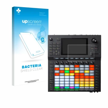 Vorderseite einer Produktverpackung mit dem Markenlogo upscreen. Daneben ist das Gerät Akai Force mit dem zugehörigen Displays