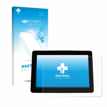 Vorderseite einer Produktverpackung mit dem Markenlogo upscreen. Daneben ist das Gerät Trimble XCN 1050 mit dem zugehörigen Di