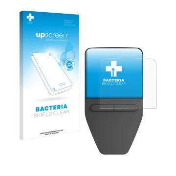 Vorderseite einer Produktverpackung mit dem Markenlogo upscreen. Daneben ist das Gerät Trezor Safe 3 mit dem zugehörigen Displ