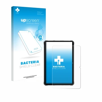 Vorderseite einer Produktverpackung mit dem Markenlogo upscreen. Daneben ist das Gerät Hotwav R7 mit dem zugehörigen Displaysc
