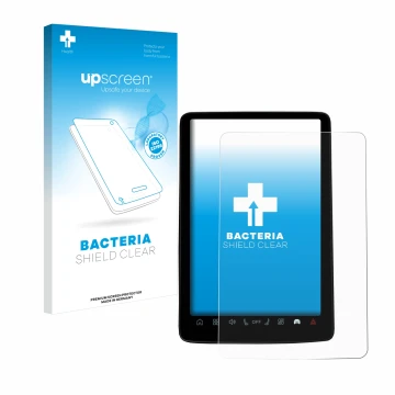 Vorderseite einer Produktverpackung mit dem Markenlogo upscreen. Daneben ist das Gerät Volvo EX30 12.3